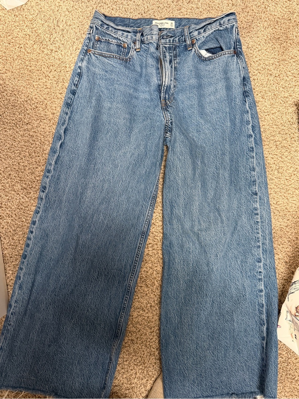 Abercrombie & Fitch Light Blue Wide Leg High-Rise Jeans